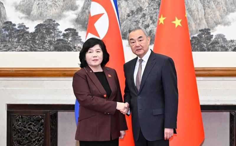 Chinese Foreign Minister Wang Yi holds talks with North Korean Foreign Minister Choe Son Hui in Beijing. Photo: Xinhua