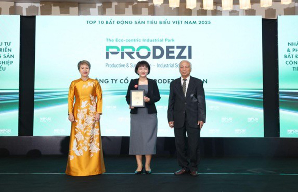 Prodezi Long An Joint Stock Company (Prodezi) is honored to be named in the Top 10 Outstanding Real Estate Enterprises in Vietnam 2025. Photo: Provided by the enterprise