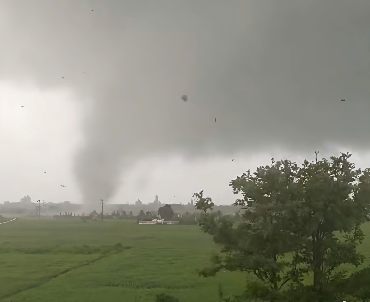 The storm caused damage to a local motorbike in Hai Phong. Photo: People's court