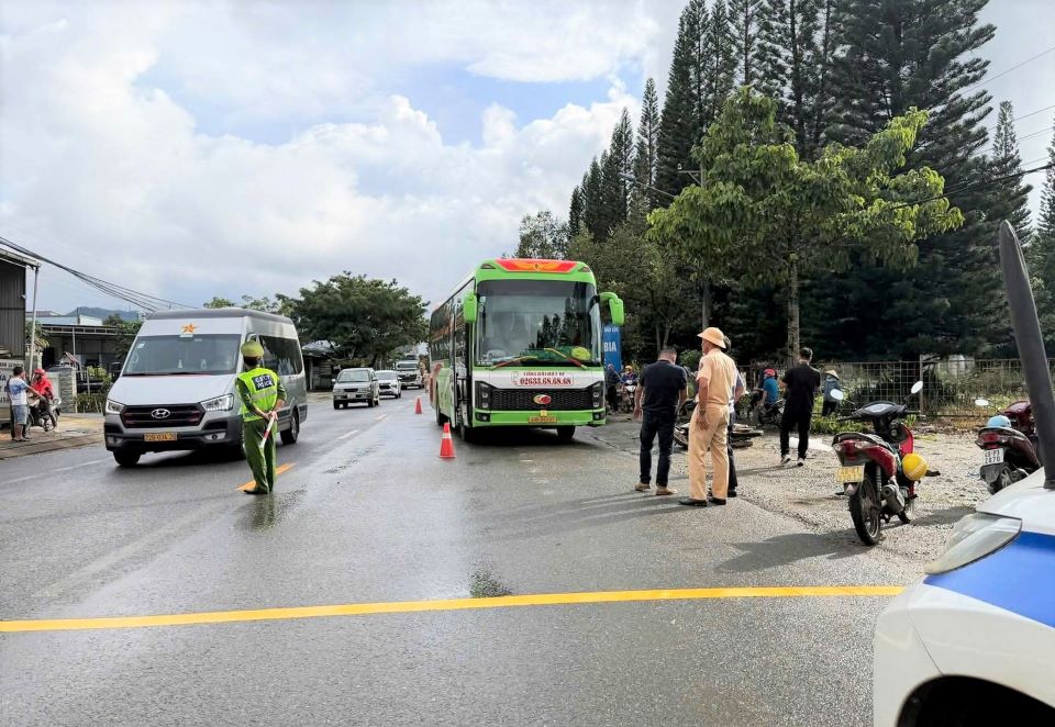 The scene of the accident that killed one person. Photo: Lam Hong