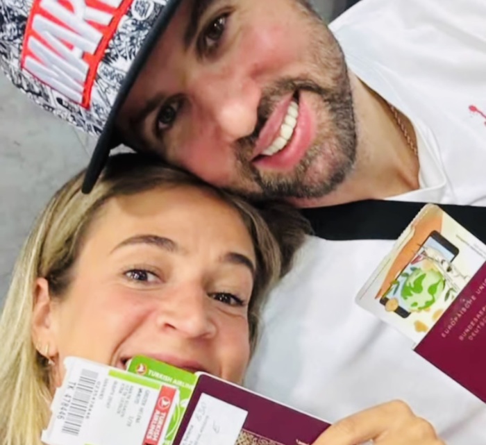 배구 선수 Helena Grozer와 남편이 베트남에서 뛰고 있습니다. 사진: Tran Giap