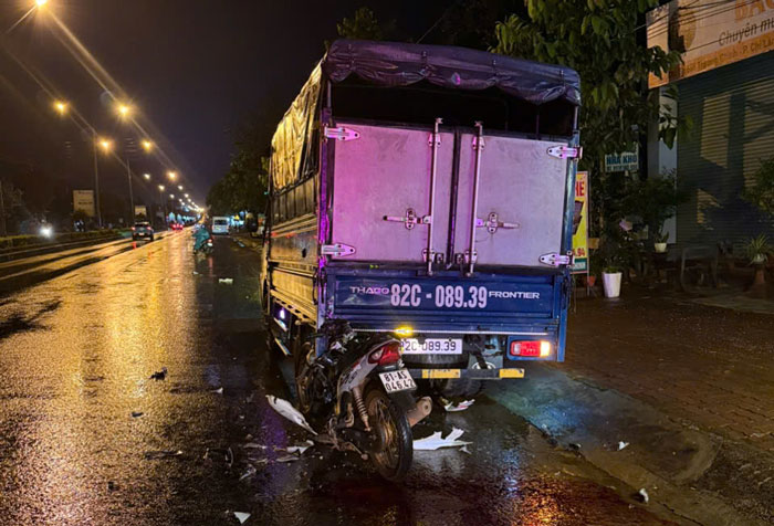 Scene of the traffic accident in Hoi Phu ward. Photo: Police