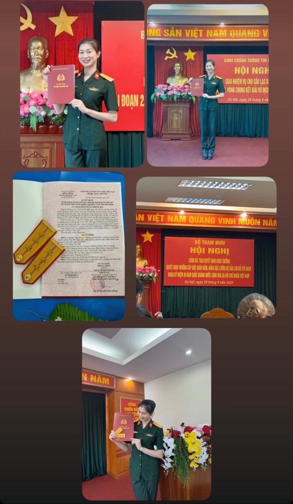 Pham Thi Hien thang quan ham. Anh: Chup tu trang ca nhan