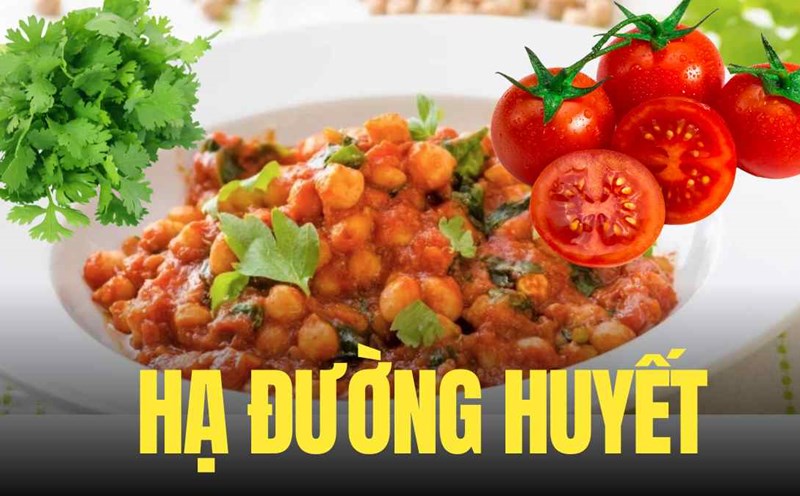 The combination of chickpeas, tomatoes and coriander creates a dish rich in fiber, antioxidants and has a low glycemic index, supporting lowering blood sugar. Graphics: Tra My