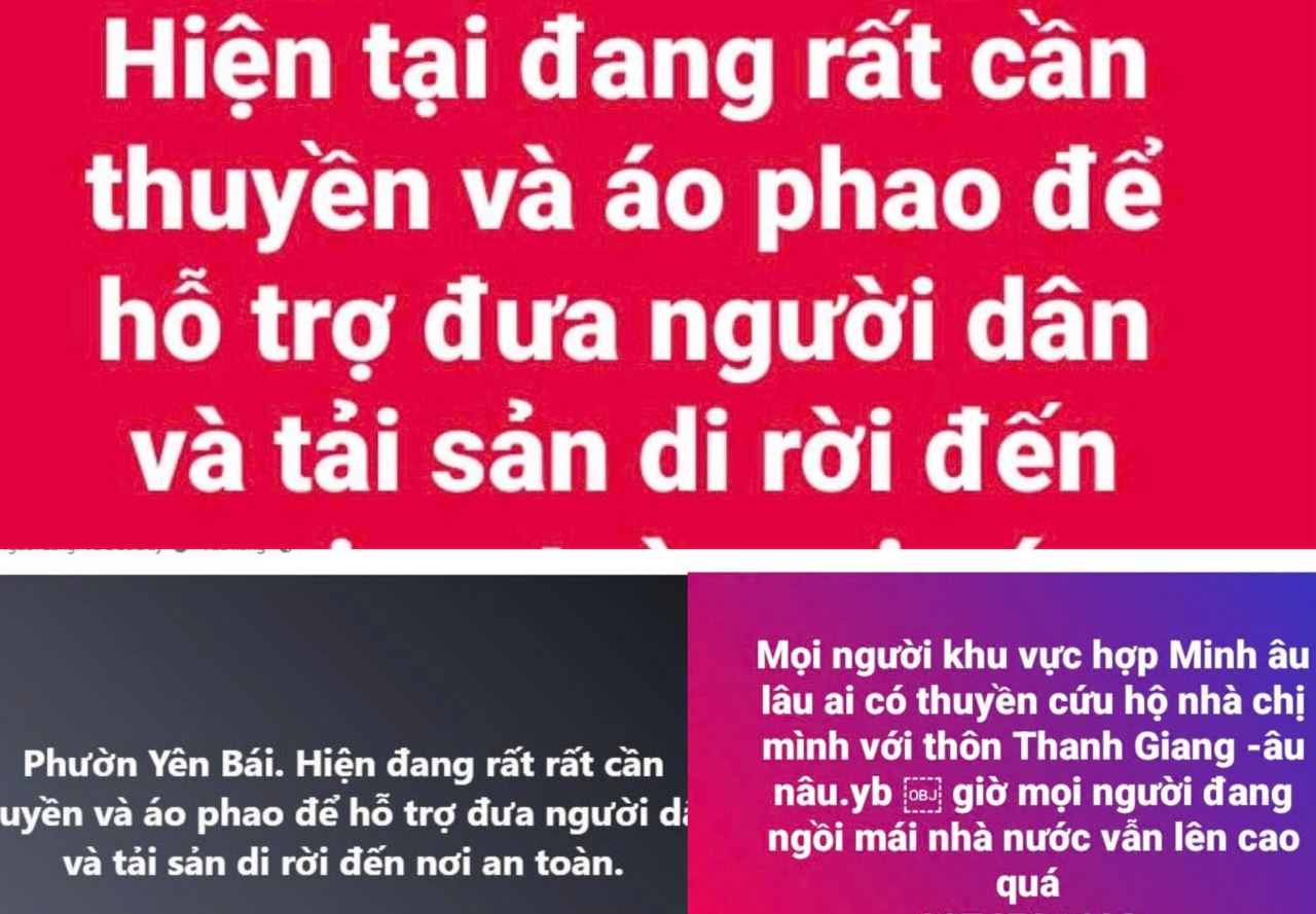 Nhieu ho dan phai len mang keu cuu, mot so xa, phuong huy dong khan phuong tien tham gia cuu ho, cuu nan. Anh: Van Duc