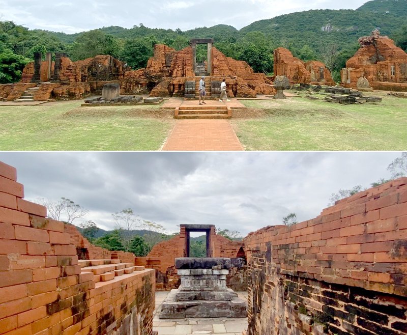 Nhom thap A My Son duoc cac chuyen gia An Do trung tu trong nam 2022, khong co hien tuong mun gach, muc nat. Anh: Nhom PV