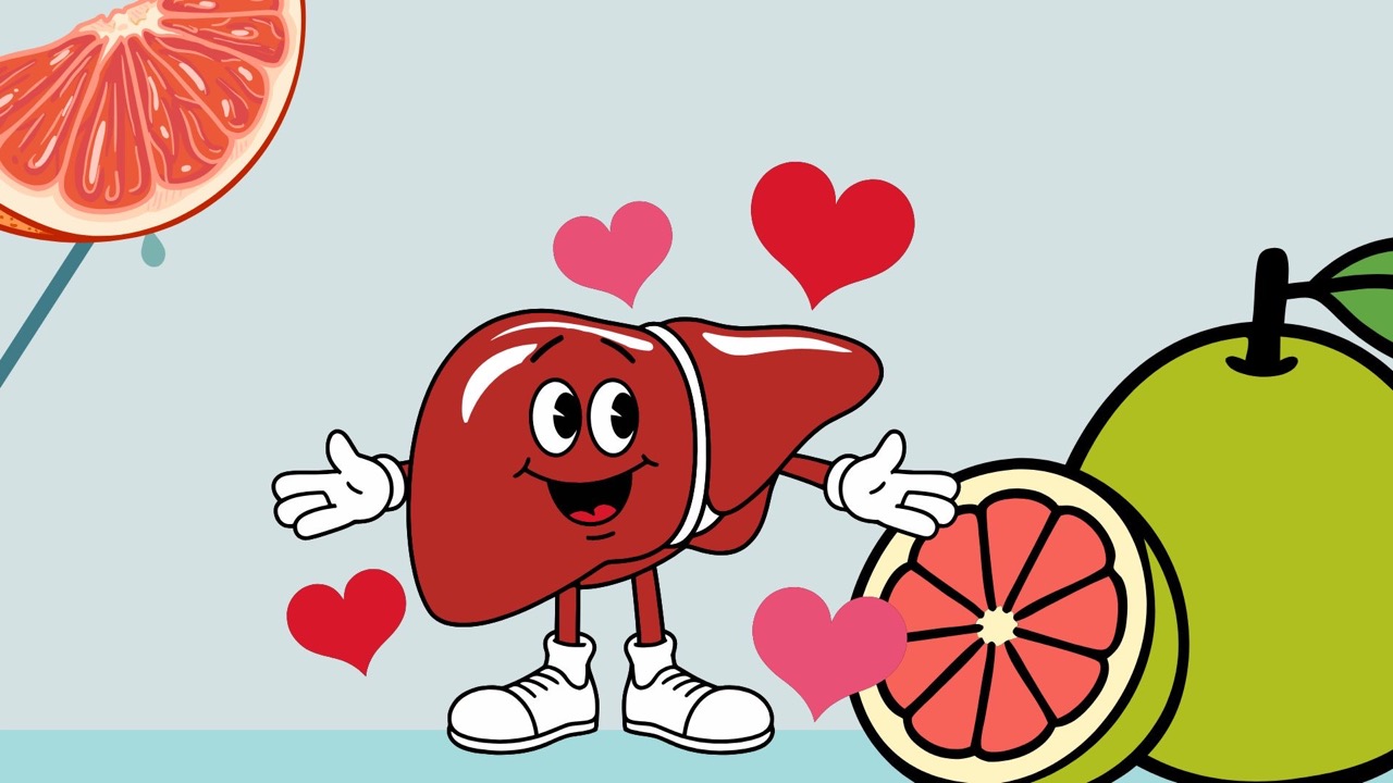 Grapefruit contains many antioxidants, helping to detoxify the liver effectively. Graphic photo: Huong Son