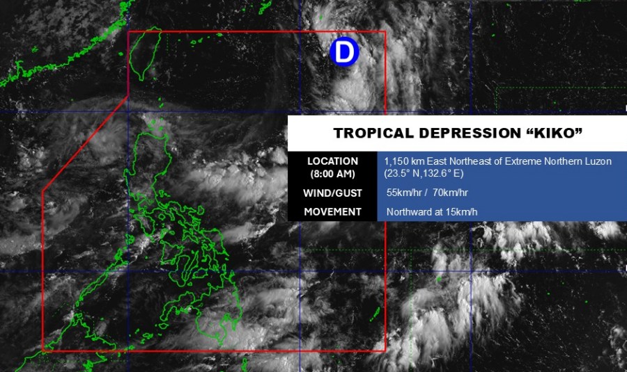 Ap thap nhiet doi moi hinh thanh gan Bien Dong. Anh: PAGASA