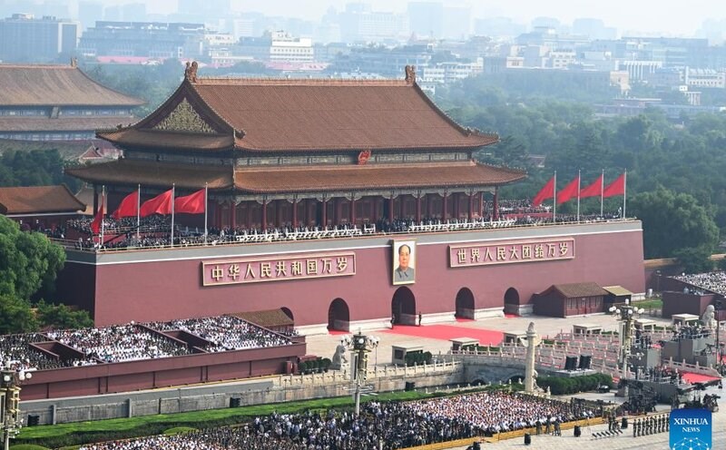Thien An Mon Square in the parade on September 3. Photo: Xinhua