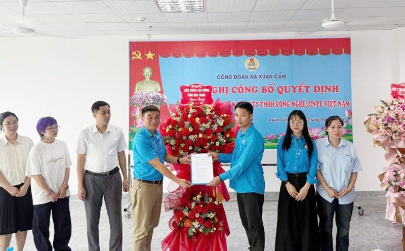 Conference to establish the Trade Union of Jinye Vietnam Technology Co., Ltd. Photo: Do Van Trong