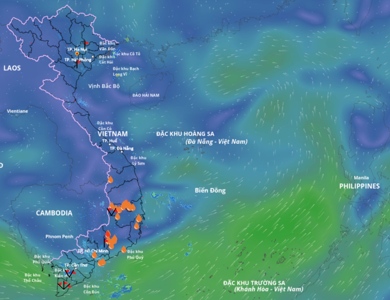 Currently, a low pressure area is active in the central East Sea. Photo source: Vietnam Disaster Monitoring System