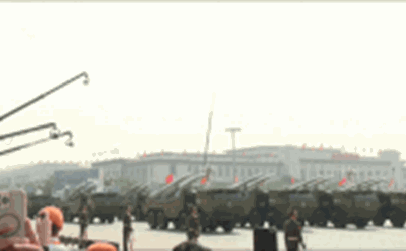 Chinese equipment parade at Thien An Mon Square. Photo: AFP