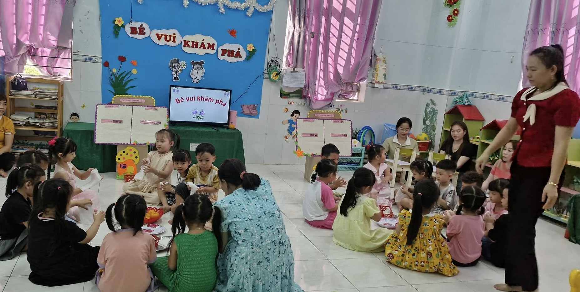 Hien 100% truong Mam non o Ca Mau da to chuc day hoc 2 buoi/ngay.Anh: Nhat Ho