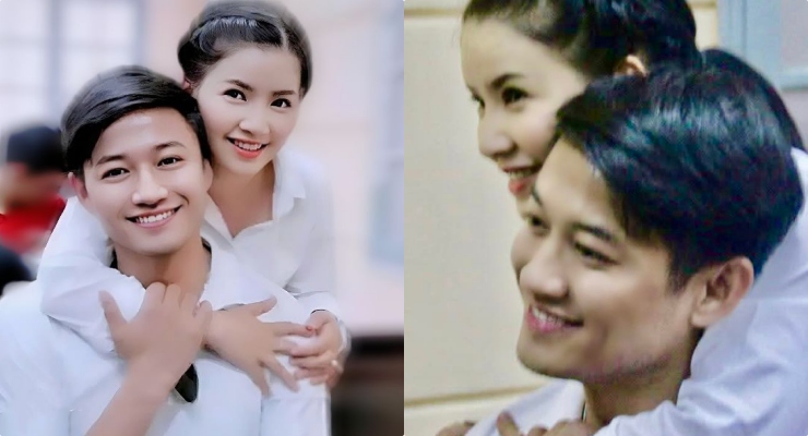 Quy Binh and Ngoc Trinh used to act together on stage. Photo: HTV stage.