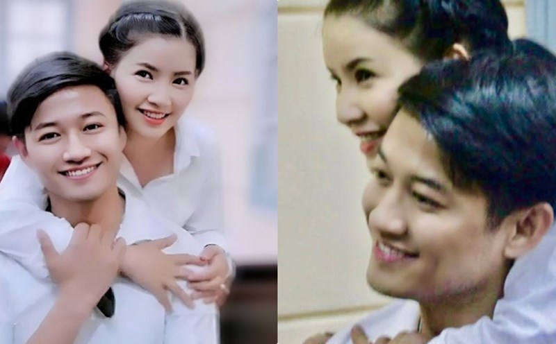 Quy Binh and Ngoc Trinh used to act together on stage. Photo: HTV stage.