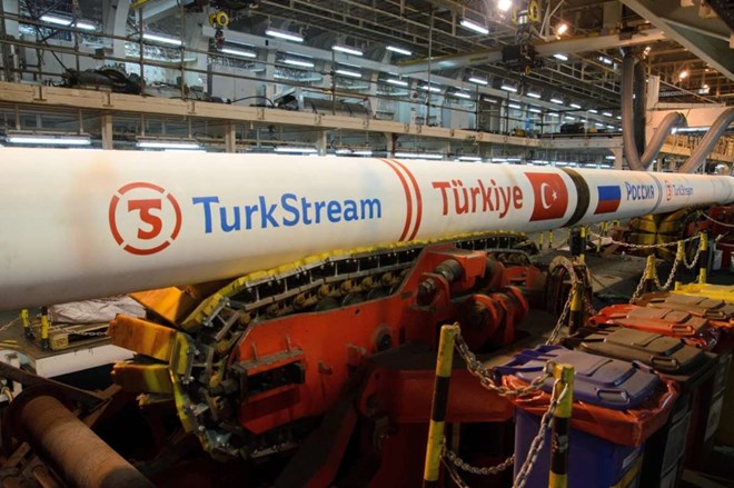 Une partie du pipeline Turkstream qui mene le petrole russe a l'Europe. Photo: Turkstream / AA