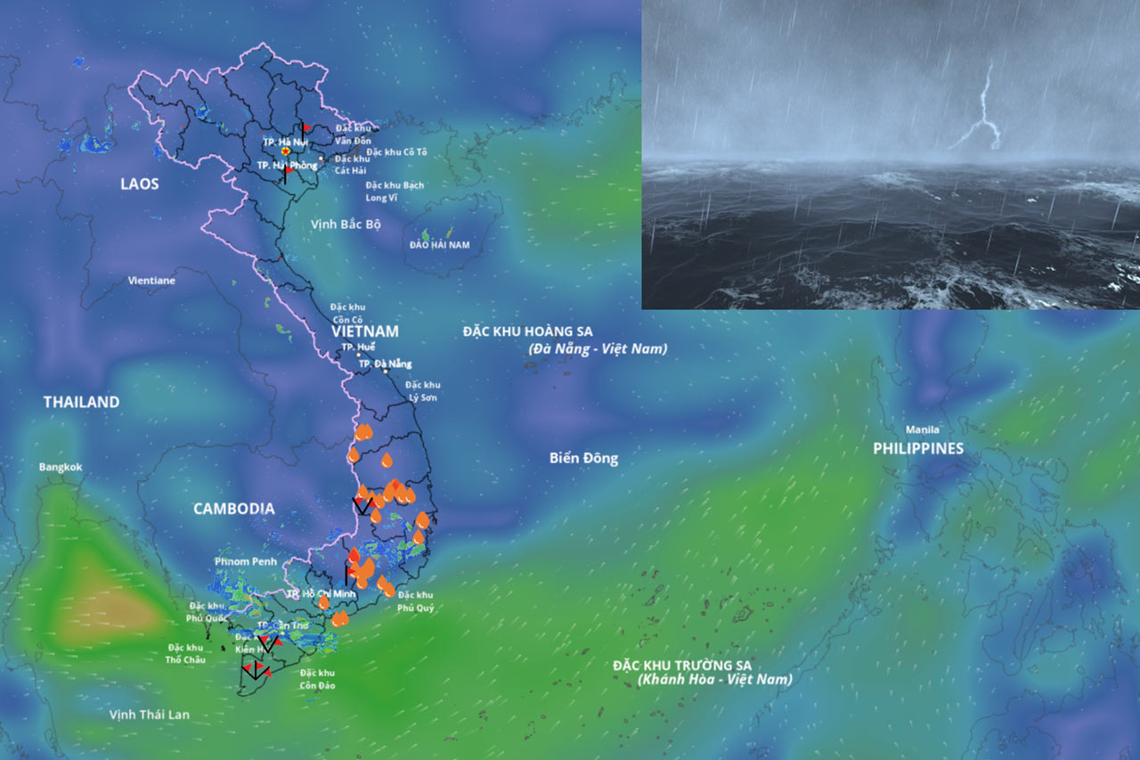 Forecast of bad weather due to low pressure in the East Sea