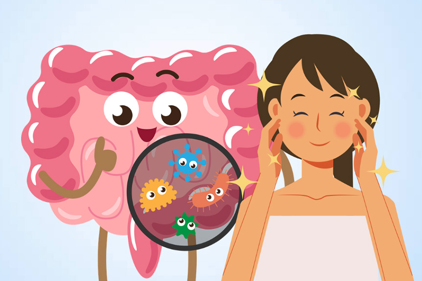 Clear signs of poor gut health on the skin and hair. Graphics: Thien Nhan