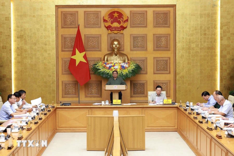 Phien hop lan thu 15 cua Ban Chi dao Quoc gia ve chong khai thac hai san bat hop phap. Anh: TTXVN