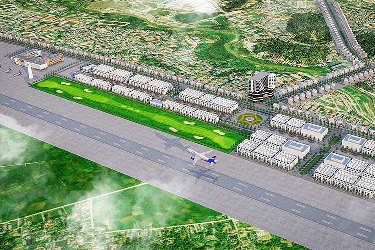 Vista general del proyecto de area urbana de casi 700 mil millones de VND junto al aeropuerto. Foto: Suministrado por el inversor