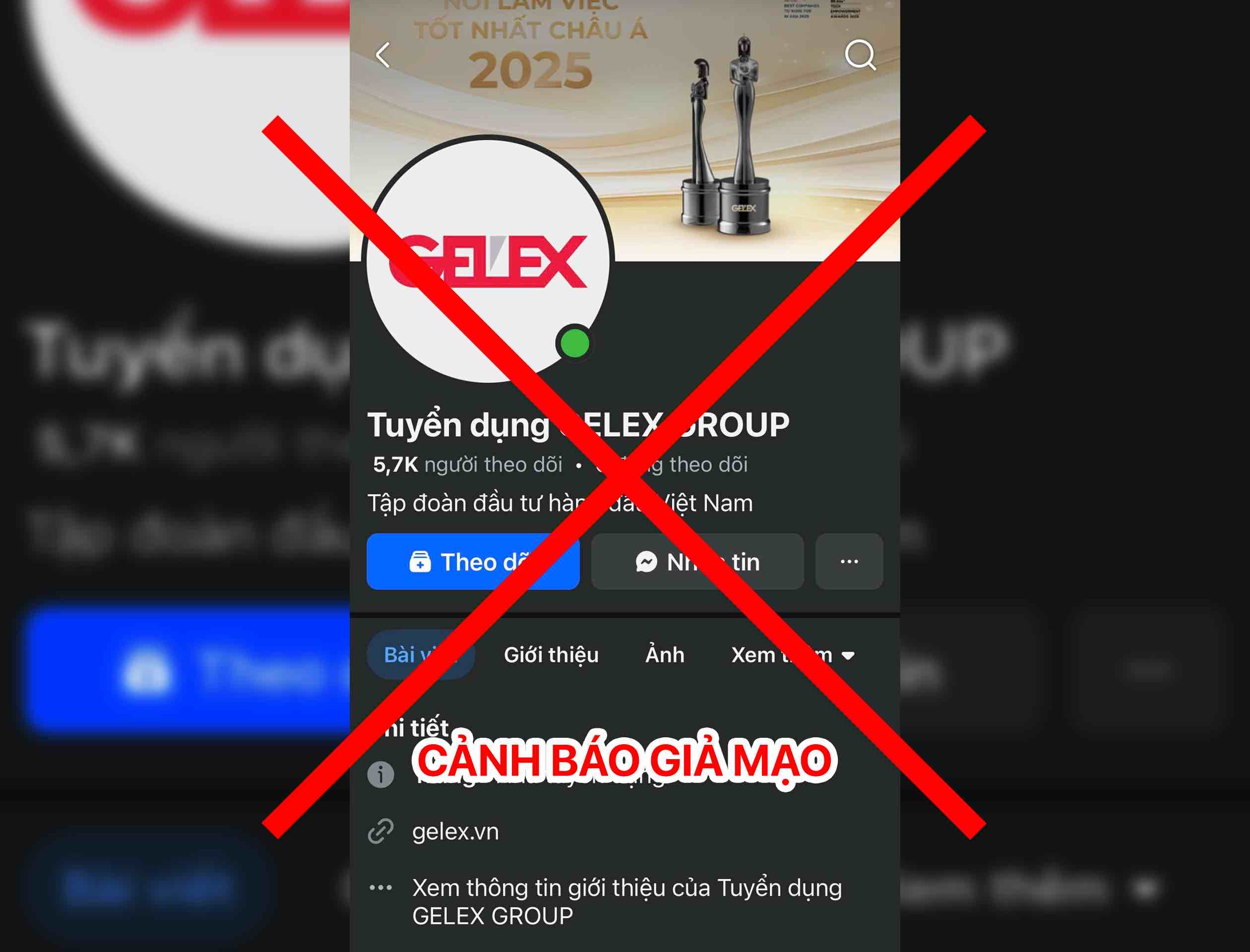 Fanpage Tuyen dung gia mao. Anh: GELEX