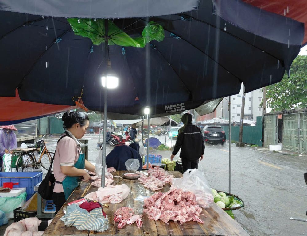 Den hon 10h sang, nhieu hang rau, thit van con nhieu vi it khach mua do mua to, duong ngap. Anh: Quynh Chi