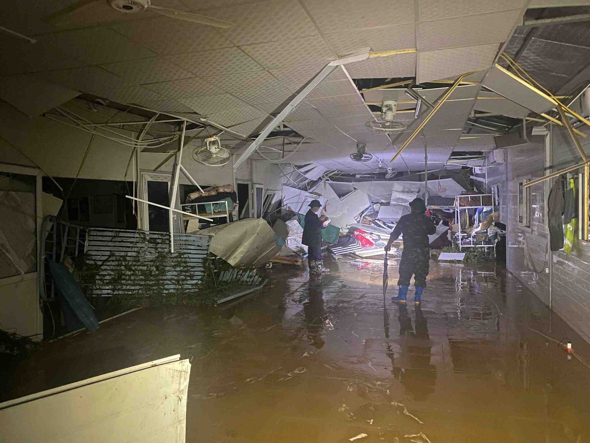 The scene of the hut where the 3 workers were missing. Photo: Cao Bang Military Command