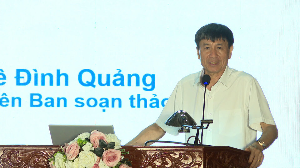 Ong Le Dinh Quang trinh bay tai buoi tap huan. Anh: Mai Huong