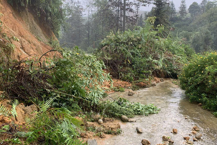 Many roads in Sa Pa were eroded after the rain. Photo: Sa Pa Cultural room