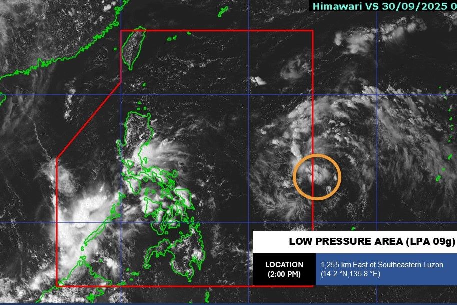 Vi tri tam ap thap 09g hoi 14h ngay 30.9. Anh: PAGASA