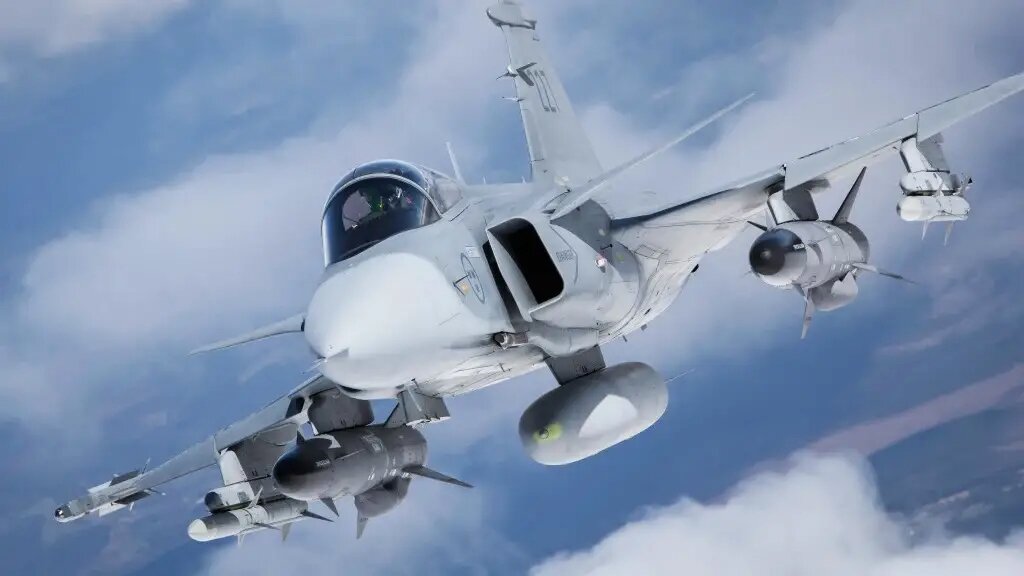 May bay chien dau da nhiem Gripen cua Thuy Dien. Anh: SAAB
