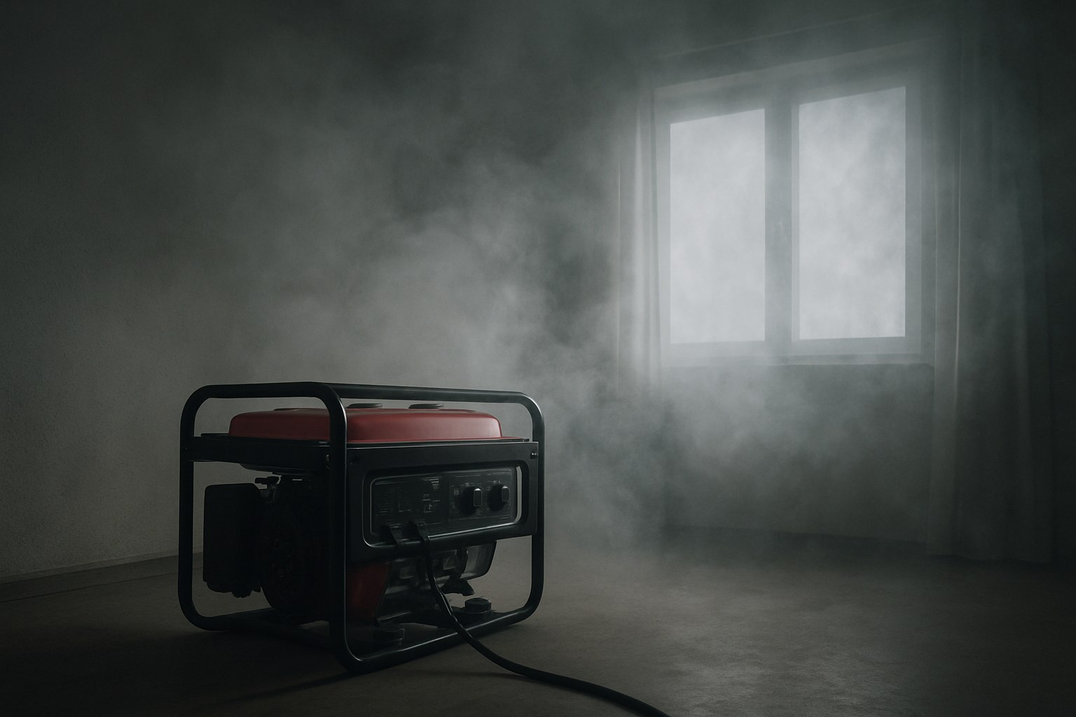 The authorities recommend that people do not operate generators in closed spaces, leading to a very dangerous risk of suffocation. Photo AI: Ngoc Anh created