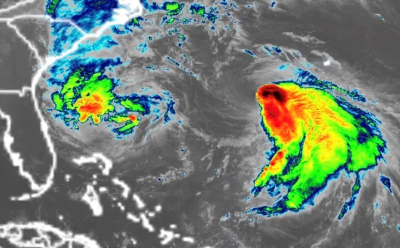 Satellite imagery shows Tropical Storm Imelda in the northern Bahamas. Photo: NOAA