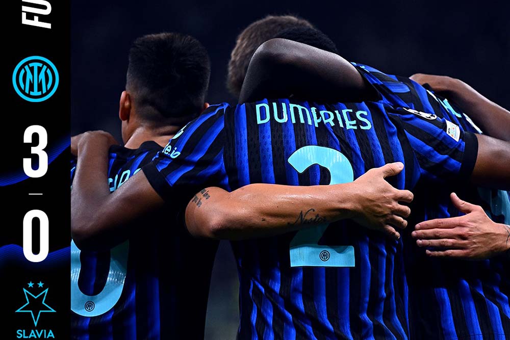El Inter de Milan gana 3-0 al Slavia Praga en la Champions League 2025-2026. Foto: Inter de Milan