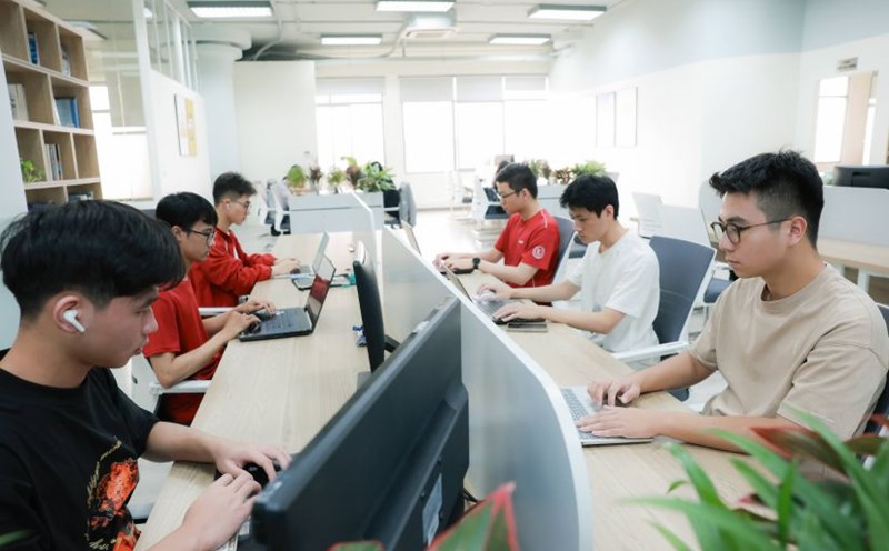 Learning space of the AI talent class at Hanoi University of Science and Technology. Photo: Hai Nguyen