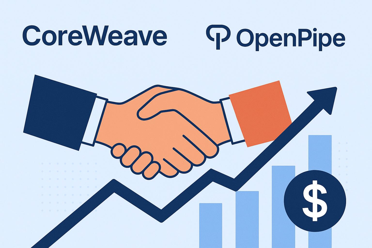 CoreWeave thau tom startup AI OpenPipe de mo rong nen tang hoc tang cuong. Do hoa: Hao Thien