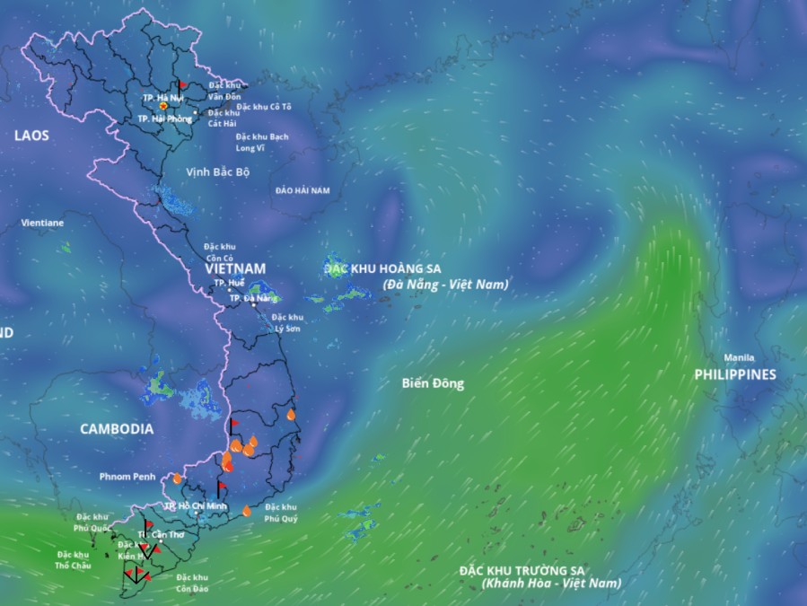 The low pressure area is active in the central East Sea. Source: Vietnam Disaster Monitoring System