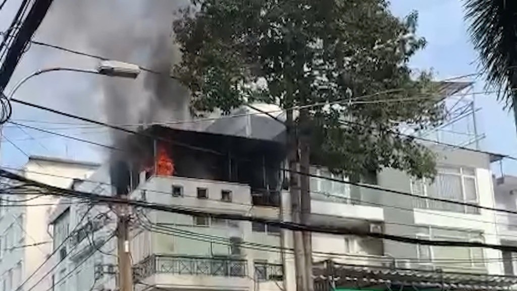 Fire on the rooftop at a company in Ho Chi Minh City