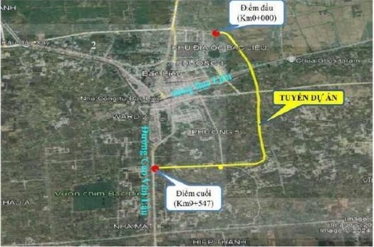 Tuyen duong Vanh dai ngoai Bac Lieu. Anh: Phoi canh du an