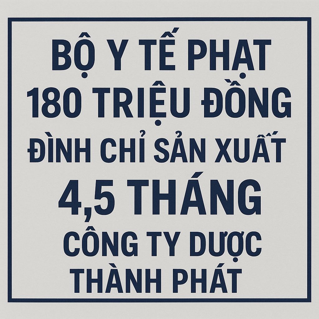 The Ministry of Health fined 180 million VND and suspended Thanh Phat Pharmaceutical Company from production for 4.5 months. Photo: AI