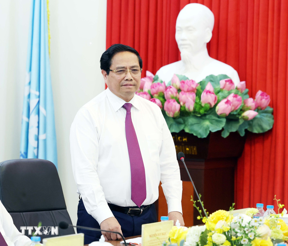 Tong Bi thu To Lam phat bieu tai buoi lam viec. Anh: TTXVN