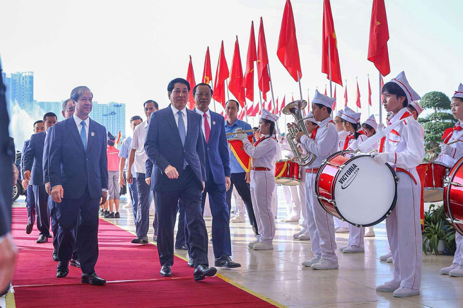 Chu tich nuoc Luong Cuong cung cac dai bieu toi du khai giang nam hoc 2025 – 2026 va ky niem 80 nam truyen thong nganh Giao duc. Anh: Bo GDDT