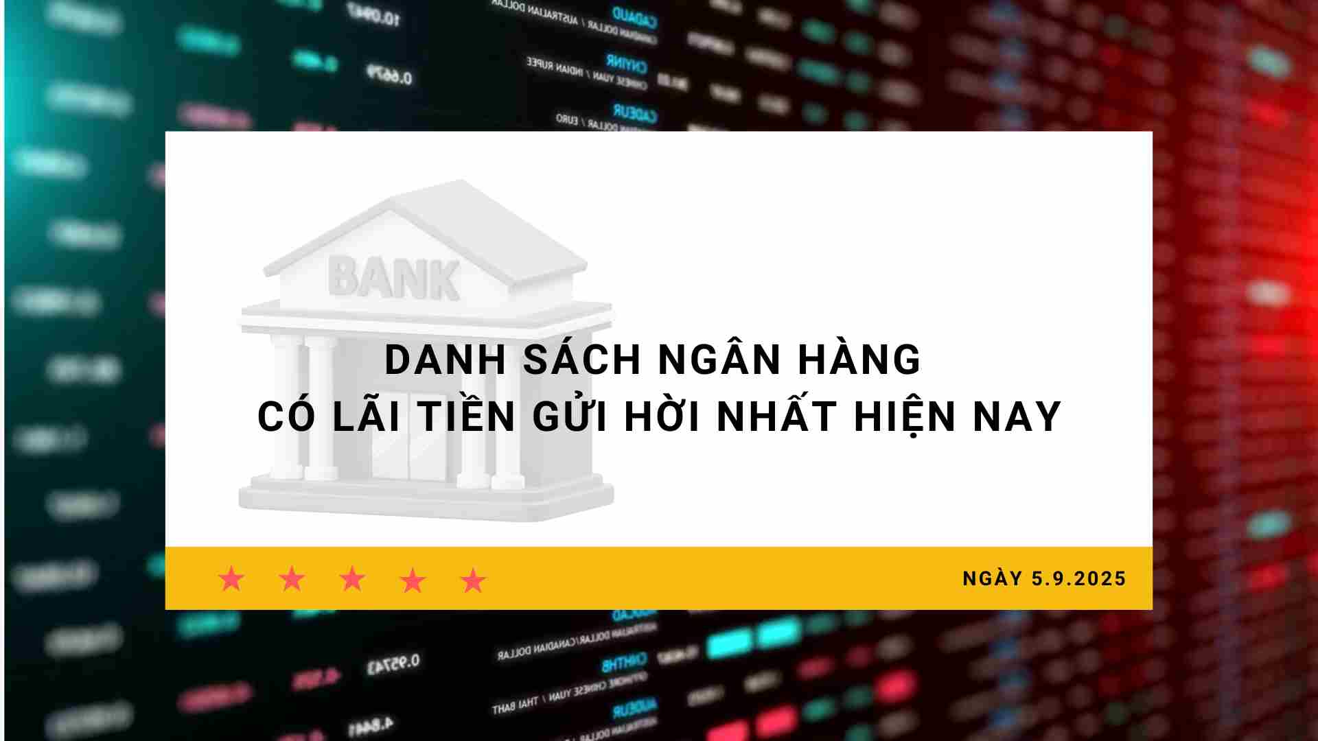 Interest rate 5.9: List of banks with the most deposit interest rates today