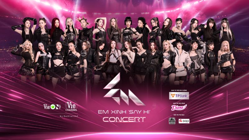 Concert Em Xinh “Say Hi” hua hen la bua tiec am nhac va phong cach bung no voi 30 nu nghe sy tai nang. (Anh: Vie Channel)