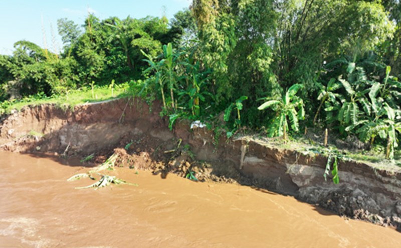 serious landslide in Huong Non Area 12, Tam Nong Commune. Photo: Tam Nong Commune People's Committee