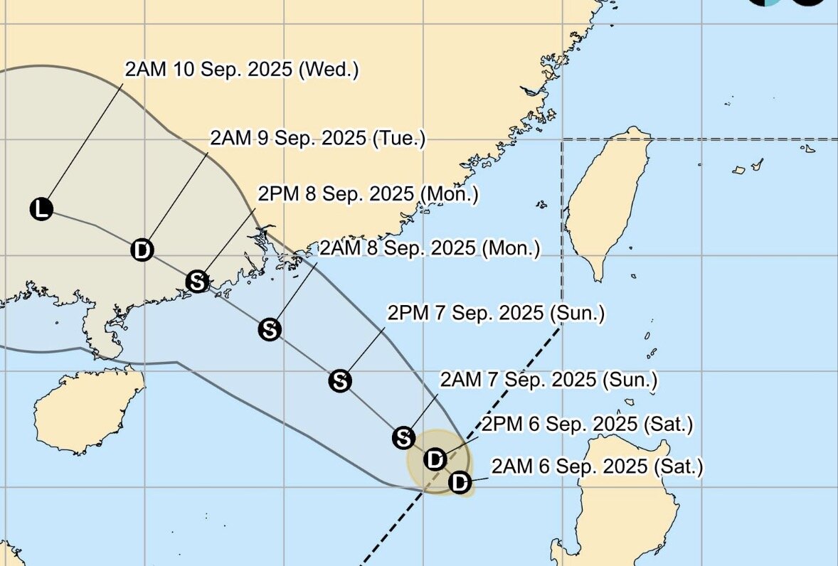 Cac co quan du bao bao deu nhan dinh, he thong co kha nang manh len thanh bao so 7 tren Bien Dong se huong toi Trung Quoc. Anh: PAGASA