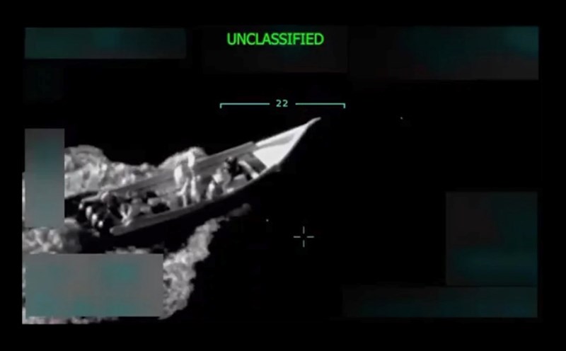 The boat of the Tren de Aragua drug gang from Venezuela that the US attacked earlier this week. Photo: President Donald Trump/Truth Social