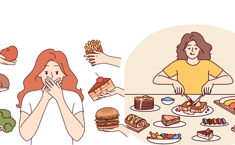 Eating too much will harm your health. Graphics: Ha May