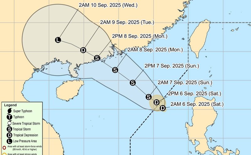 The tropical depression is about to become a storm in the East Sea. Photo: PAGASA