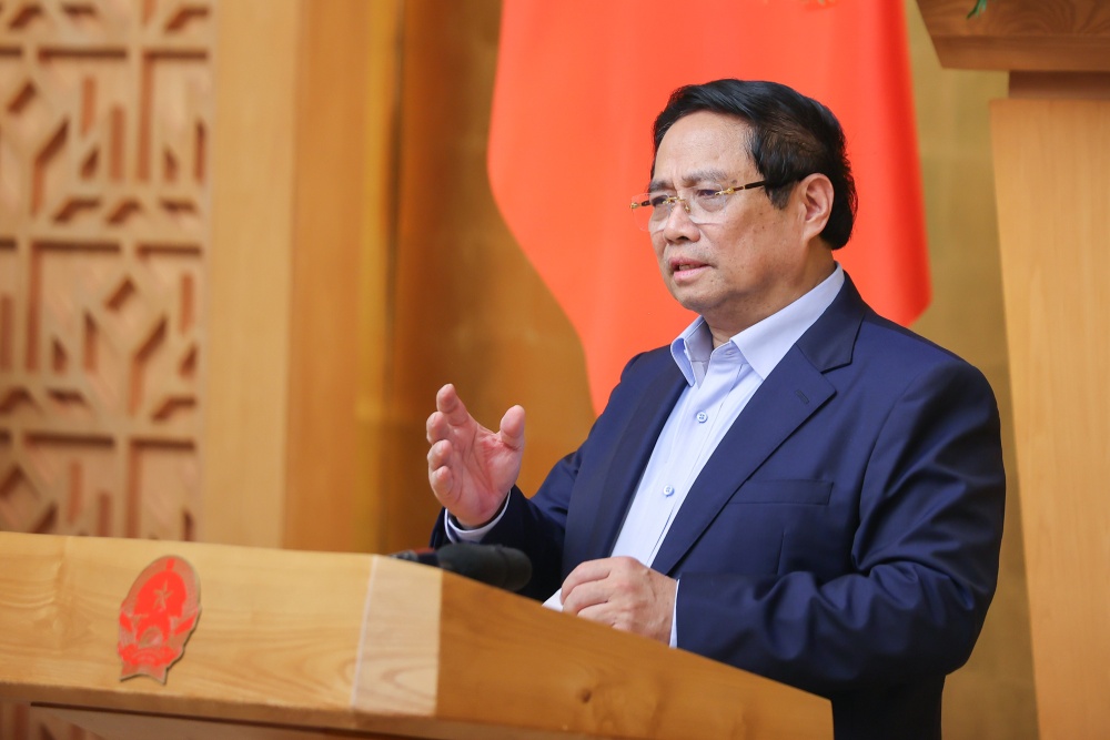 Pham Minh Chinh 총리는 정부 감사원에 은행 분야 감사를 강화하도록 지시했습니다. 사진: Nhat Bac